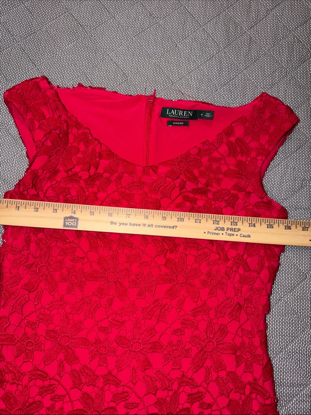 Lauren Ralph Lauren Red Floral Lace Midi Dress - Picture 8 of 9